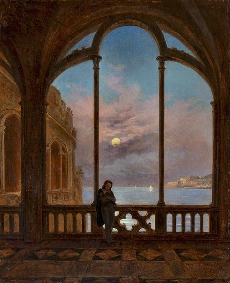 Carl Gustav Carus, Gothic Windows, Moonlight Painting, Romantic Era, Gustave Courbet, Romantic Paintings, Caspar David Friedrich, Art Ancien, German Art