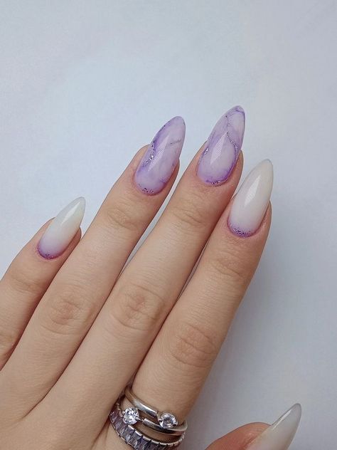 Marbled Purple Nails, Elegant Touch Nails, Evil Eye Nails, Purple Nail Designs, Purple Nail, Pink Acrylic Nails, Manicure Y Pedicure, Pretty Acrylic Nails, Chic Nails