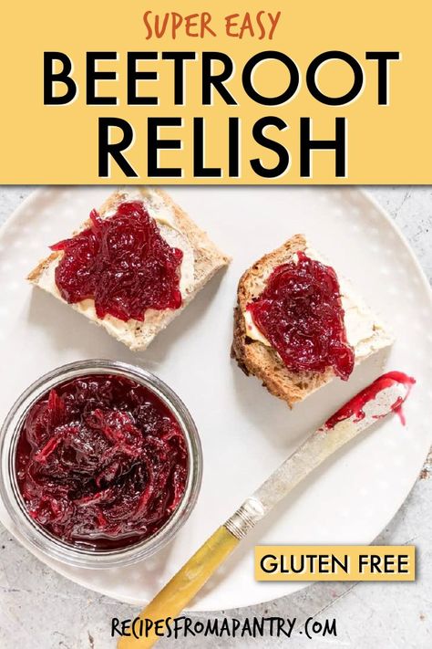 This Beetroot Relish also doubles up as Beetroot Jam and is the perfect to make when you have a glut of beetroot. #beetrootrelish #beetrootjam #beetrootrelishrecipe #easybeetrootrelish #spicedbeetrootrelish #jam #relish #beetroot Beetroot Relish, Beetroot Recipes, Relish Recipes, Beet Recipes, Best Vegan Recipes, Mouth Watering Food, Chutney Recipes, Food Group, Amazing Recipes