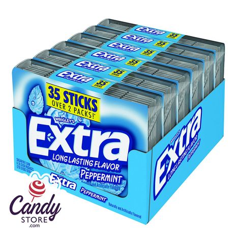 Extra Peppermint Gum Mega Pack 3.33oz - 6ct CandyStore.com Extra Peppermint Gum, Extra Gum, School Wishlist, Pack Of Gum, Gum Flavors, Mint Gum, Sugar Free Gum, Minty Fresh, Purse Essentials