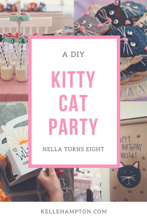 How to throw an awesome DIY Kitty Cat Birthday Party for your daughter or other cat lover out there! Find out more on kellehampton.com #etst #kellehampton #DIY Kitty Cat Birthday Party, Kitty Cat Party, Cat Party Decorations, Kitty Party Themes, Kitten Birthday Party, Cat Themed Parties, Cat Themed Birthday Party, Pumpkin Birthday Parties, Kitten Party