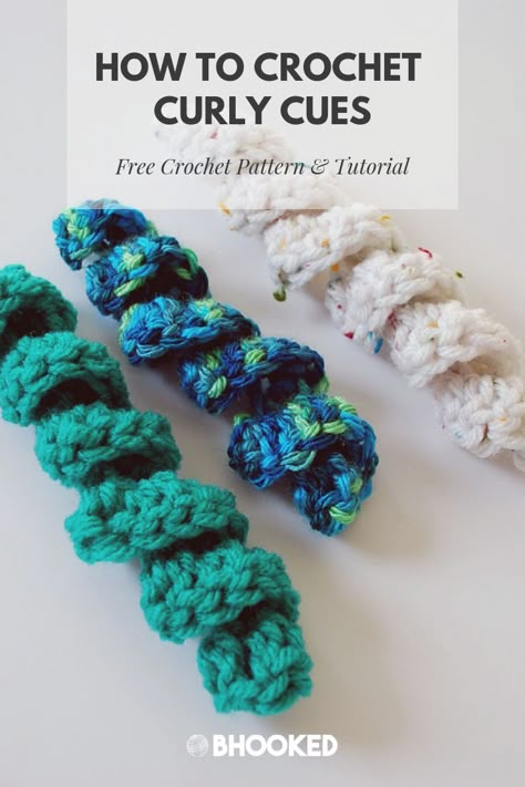 Crochet Curly Cues, Crochet Curls, Crochet Cat Toys, Crocheted Items, Crochet Hair Accessories, Crochet Dresses, Quick Crochet, Crochet Instructions, Crochet Flower Patterns