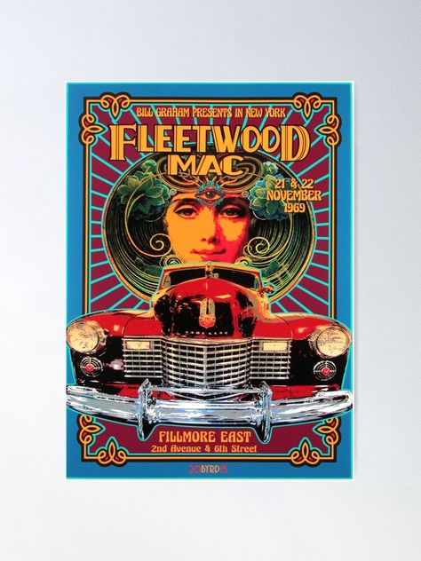 Fleetwood Mac Poster, Vintage Music Art, Fillmore East, Art Musical, Music Concert Posters, Vintage Music Posters, New York Poster, Poster Shop, Rock Posters