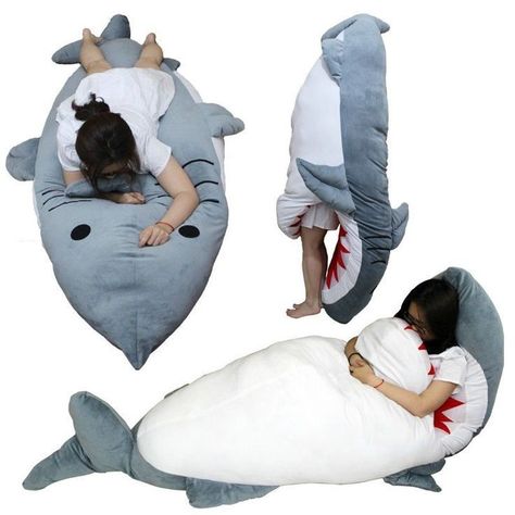 Huge Shark, Shark Sleeping Bag, Cute Shark, Summer Plans, Cute Stuffed Animals, Cute Room Decor, Cute Plush, Gift Boutique, Mua Sắm