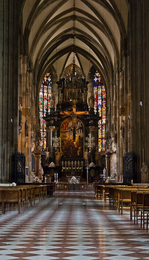 St Stephens Cathedral Vienna, Vienna Cathedral, St Stephen, Cathedral Architecture, Sacred Architecture, Church Interior, Cathedral Church, Church Architecture, Gothic Architecture