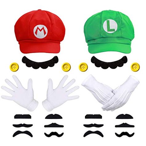 Mario And Luigi Hats, Mario Cap, Luigi Hat, Mario Und Luigi, Super Mario Luigi, Luigi Costume, Mario Hat, Mario Y Luigi, Mario Costume