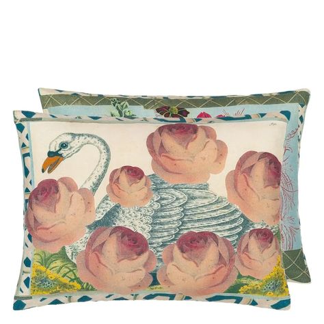 Swan Floral Sepia Cushion Beautiful Swan, John Derian, Floral Cushions, Floral Bedding, Pillow Texture, Beautiful Bouquet Of Flowers, Geometric Pillow, Designers Guild, Floral Pillows