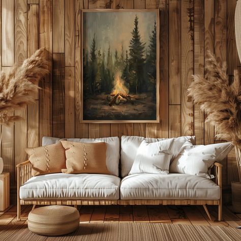 Cabin Living Room Wall Decor Ideas, Rustic Camping Decor, Moose Themed Bedroom, Lake House Decor Green, Rustic Modern Wall Art, Woodsy Decor Living Room, Mountain Farmhouse Decor, Appalachian Decor, Artwork Over Fireplace