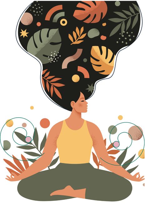 Here are four beginner mindfulness exercises you can practice without an app, as recommended by Wholley, Brewer, and Diana Winston from UCLA's Mindfulness Awareness Research Center. Yoga Background, Drawing Legs, Girl Decals, Yoga Illustration, Pastel Vintage, Teen Girl Room Decor, Mindfulness Exercises, Zen Meditation, Woman Illustration