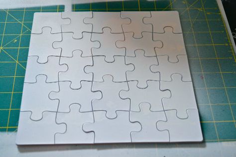 How to Make a Puzzle Card How To Make Puzzle Pieces, Making A Puzzle, How To Make Puzzle, How To Make A Puzzle Diy, Corny Couples, Diy Puzzle For Kids, Homemade Puzzle, Staff Retreat, Make A Puzzle