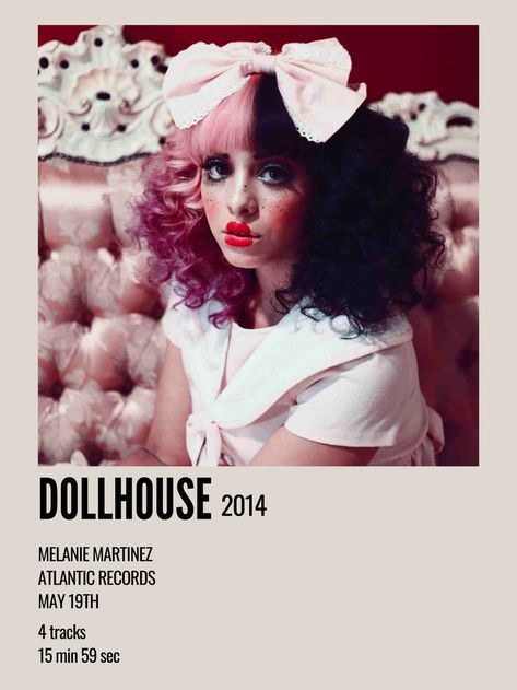 Dollhouse Song, Dollhouse Melanie, Melanie Martinez Dollhouse, Melanie Martinez Music, Melanie Martinez Songs, Polaroid Album, Aesthetic Polaroid, Minimalist Music, Grunge Posters