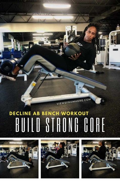 Bench Exercises, Bench Ab Workout, Core Workout Gym, Stronger Core, Bench Workout, Incline Bench, Ab Work, Bust A Move, Ab Exercises