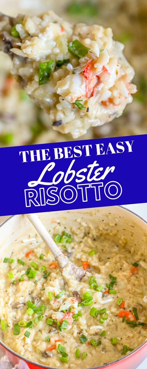 The Best Easy Lobster Risotto Recipe - main dishes #maindishes Lobster Risotto Recipe, Bacon Wrapped Scallops Recipe, Poppyseed Dressing Recipe, Seafood Night, How To Make Lobster, Risotto Recipes Easy, Rice Risotto, Lobster Risotto, Risotto Dishes