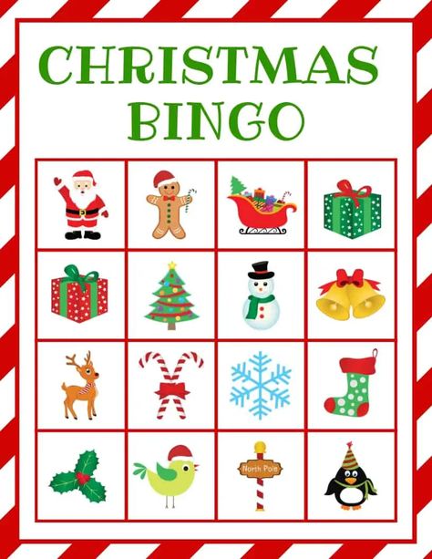 Games For The Family, Bingo Printable Free, Holiday Bingo Cards, Bingo Free Printable, Printable Christmas Bingo Cards, Christmas Bingo Printable, Kindergarten Party, Christmas Bingo Game, Christmas Bingo Cards