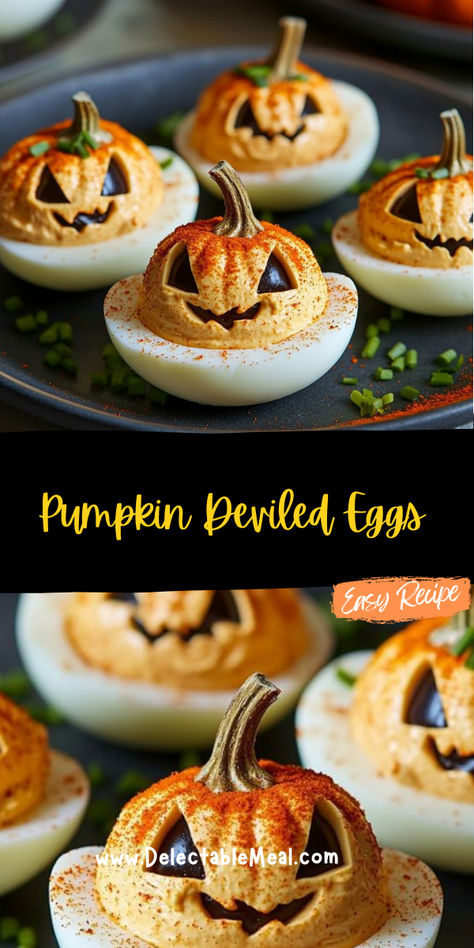 Traditional Deviled Eggs, Pumpkin Deviled Eggs, Halloween Deviled Eggs, Deviled Eggs Easy, Deviled Eggs Classic, Classic Appetizers, Deviled Egg, Halloween Recipes, Deviled Eggs