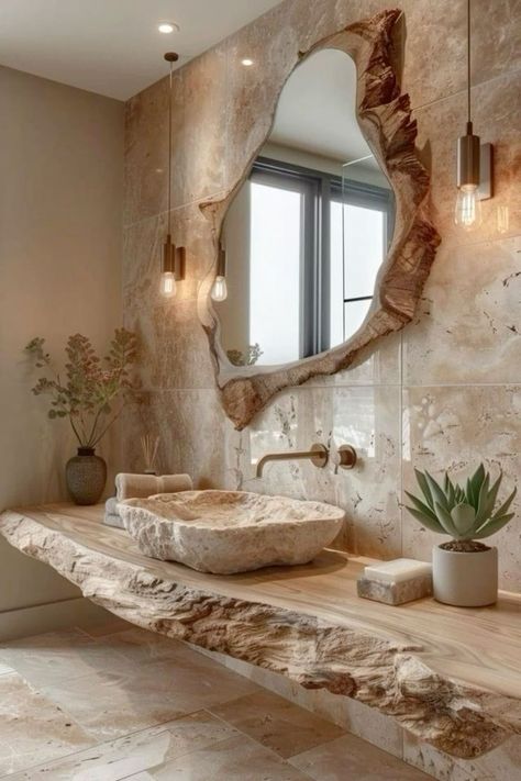 Organic Modern Bathroom, Rustic Bathroom Designs, Bathroom Inspiration Decor, Dream House Interior, Rustic Bathroom, Dream House Decor, Design Case, Dream Home Design, Home Fashion