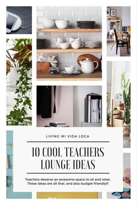 Budget friendly teachers lounge makeover ideas - LivingMiVidaLoca.com Teachers Lounge Ideas, Teachers Lounge Decor, Break Room Design, Break Room Decor, Teachers Lounge Makeover, Lounge Makeover, Staff Lounge, Ikea Kids Room, Calming Room