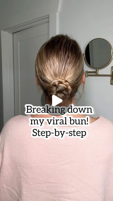 Lainey Ostrom on Instagram: "Breaking down my viral bun, step-by-step! You can do this low bun with a braid or just a ponytail. Save and try! I hope this tutorial helps🩷🩷🩷🩷comment below!" How To Do A Low Braided Bun, How To Do Knot Bun, Sock Bun, Knot Bun, A Ponytail, Low Bun, Braided Bun, You Can Do, Step By Step