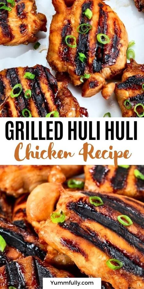 This Hawaiian-inspired dish takes chicken to another level with its amazing sweet, savory, and spicy marinade! Grilled Huli Huli Chicken, Huli Huli Chicken Recipe, Huli Chicken, Huli Huli, Huli Huli Chicken, Side Dishes For Chicken, Grilled Chicken Thighs, Hot Sandwich, Chicken Marinade