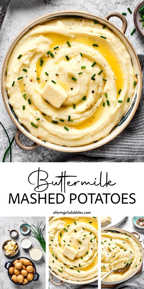 Traditional Mashed Potatoes Recipe, Mashed Potatoes Creamy, Buttermilk Mashed Potatoes, Butter Mashed Potatoes, Easy Mashed Potatoes, Best Mashed Potatoes, Mashed Potatoes Recipe, Easy Potato Recipes, Buttermilk Recipes