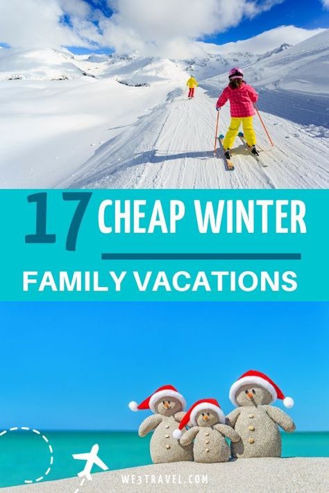 Ideas for cheap family winter vacations in the United States -- with warm weather and cold weather options -- all under $3000 for a family of four looking for budget travel ideas. #budgettravel #familytravel #wintervacation #winter Vacations In The United States, Cheap Winter Vacations, Snow Vacation, Winter Family Vacations, Best Winter Vacations, Winter Vacations, Vacations In The Us, A Family Of Four, Vacation Family