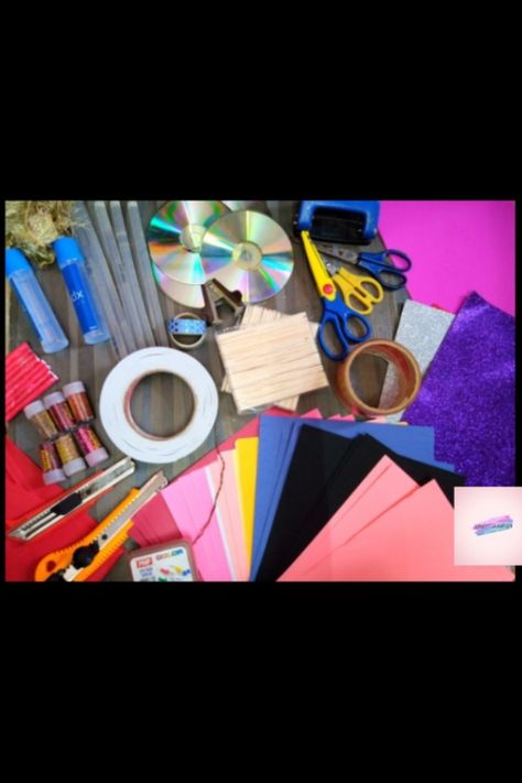 In this video I'm going to show you the basic stationary. Diy Waterfall, Color Sheets, Old Cds, Glitter Bottle, Stationary Items, Paper Wall Hanging, Ice Cream Stick, Scotch Tape, Tape Crafts