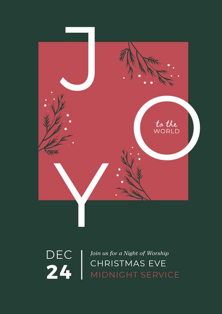 Joy to the World Christmas Eve Service Template #christmas #december #template Christmas Day Poster, Poster Natal, Service Poster, Christmas Poster Design, Poster Grafico, Christmas Eve Service, Service Template, Christmas Graphic Design, Christmas Flyer