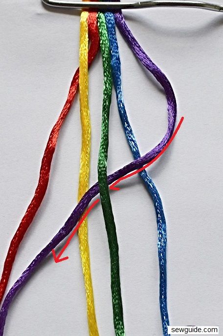 Easy way to make 5-STRAND BRAID with thread or yarn - Sew Guide Braid With Thread, Braids With Thread, 6 Strand Braids, Yarn Ribbon And Thread, Five Strand Braids, 5 Strand Braids, 4 Strand Braids, Ribbon Braids, Yarn Braids