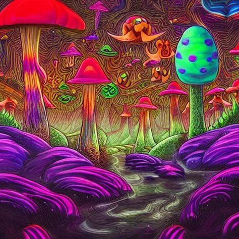 Lexica – Psychedelic mushroom kingdom, dmt, landscape, river, trending on artstation, detailed Pencil Art For Beginners, Mushroom Background, Forest Coloring Book, Mushroom Wallpaper, Forest Backdrops, Grayscale Coloring, Mushroom Art, Color Pencil Art, Pencil Art