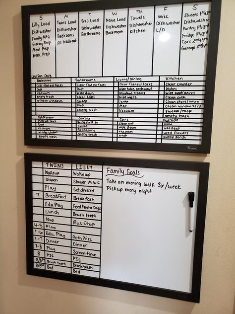 Chore chart for the whole house. Not perfect, but it's a start! Command Center Chore Chart, Chore Charts For Couples, Clipboard Chore Chart, Chore Board Ideas Diy, Chore Board Ideas Dry Erase, White Board Chore Chart Ideas, Chores Board Ideas, Chore Board Ideas, Roommate Organization