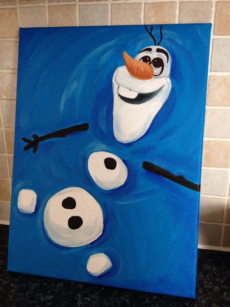 Easy Thing To Paint On Canvases, Kindergarten Christmas, Disney Canvas Art, Noelle Silva, Disney Canvas, Disney Paintings, Christmas Paintings On Canvas, Easy Canvas, Simple Canvas Paintings