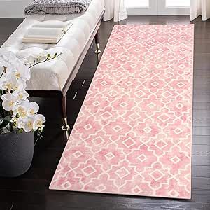 Wonnitar Moroccan Washable Runner Rug - Pink 2x5 Bathroom Runner Rug,Non-Slip Soft Bedroom Rug Runner,Modern Geometric Kitchen Hallway Carpet Runner for Entryway Girls Room Decor Bedroom Rug Runner, Dorm Pink, Washable Runner Rug, Bathroom Runner, Geometric Kitchen, Bathroom Runner Rug, Hallway Rug Runner, Soft Bedroom, Trendy Rug