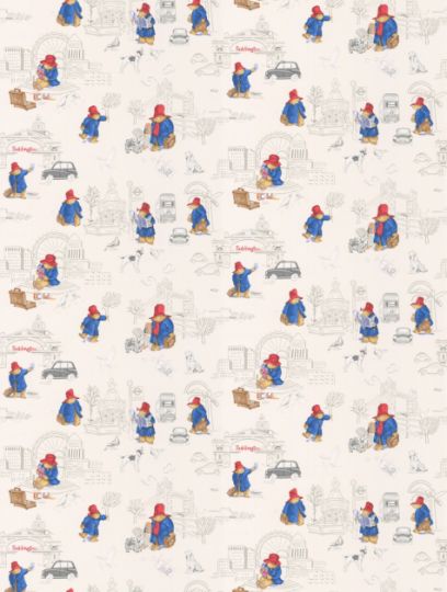 London Paddington  in red/ blue is taken from Jane Churchill's Nursery Tales wallpaper collection. Paddington Bear Nursery, Paddington Bedroom, Paddington Wallpaper, Paddington Nursery, Wallpaper Iphone Layout, Paddington Bear Birthday, London Nursery, London Paddington, Art Pictures Ideas