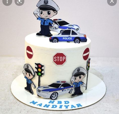 Police Car Cakes, Police Birthday Cakes, Police Themed Birthday Party, Police Cake, Batman Cake Topper, Police Cakes, Toddler Birthday Cakes, Cars Theme Cake, Baby Reveal Cakes