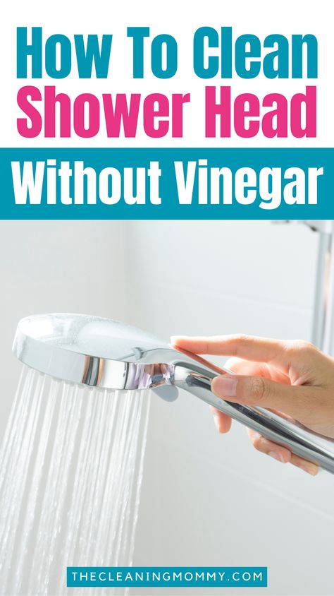 Discover how to clean a shower head without vinegar.  From time to time you'll notice that your shower head is not working quite right - that's when you need to clean it!  Find out how to clean shower head without vinegar using these 5 great alternate methods. How To Clean Shower Head Vinegar, How To Clean A Shower Head, How To Clean Shower Head, Clean A Shower Head, Clean Shower Head, Shower Head Cleaner, Bronze Shower Head, Brushed Nickel Shower Head, Cleaning With Peroxide