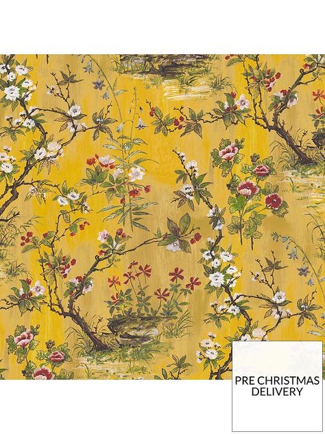 Woodchip & Magnolia Rivington Yellow Wallpaper | very.co.uk Zen Wallpaper, Patterned Wallpaper, Grass Wallpaper, Bright Wallpaper, Chinoiserie Wallpaper, Orange Wallpaper, Botanical Wallpaper, Yellow Wallpaper, Floral Artwork