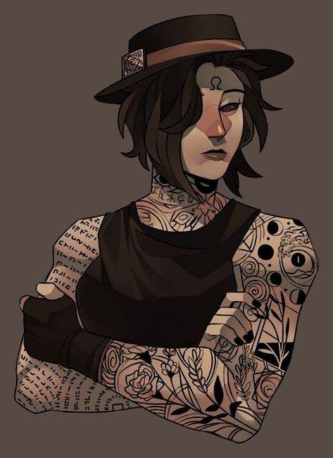 Dnd Characters Tattoo, Occult Character Art, Tattoo Dnd Character, Dnd Character Tattoos, Dnd Tattoo Character, Gothic Oc Art, Cyberpunk Dnd Character Art, Gothic Dnd Character, Character Design Female Modern