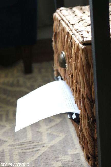 Printers can often become big eyesores in any home office. Here's how to hide a printer and make it look fashionable in your home. Hide A Printer, Hidden Storage Ideas, Printer Storage, Wicker Box, Wicker Bedroom, Diy Playbook, Wicker Shelf, Painted Wicker, Printer Stand