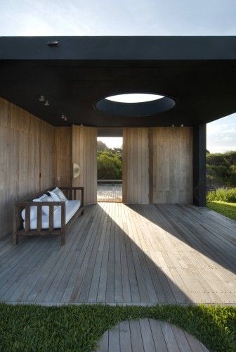 Courtesy of Estudio Martin Gomez Arquitectos Roof Lights, Outdoor Room, Wooden Floors, Outside Living, Design Exterior, Outdoor Deck, Porch Patio, Outdoor Areas, Outdoor Rooms