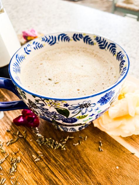 Lavender Honey Latte Honey Latte, Handheld Frother, Honey Cream, Cozy Drinks, Lavender Honey, Creamed Honey, Coffee Cream, Coffee Branding, Spring Recipes