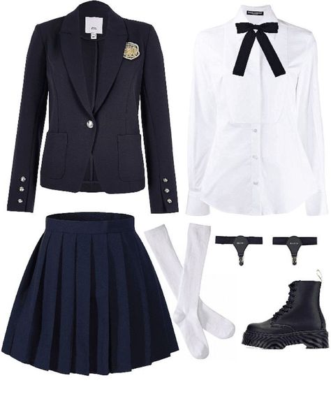 P.e Uniform, P E Outfits For School, Rich School Uniform, Preppy Chic Style, Preppy Chic Outfits, School Uniform Fashion, School Uniform Outfits, Clueless Outfits, Uniform Fashion