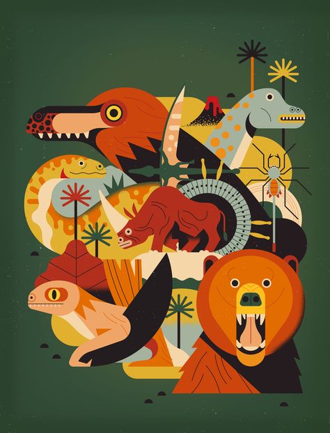 Poster About Nature, Endangered Species Art, Owen Davey, Zoo Project, Extinct Species, Nature Projects, Animal Conservation, Nature Posters, Paper Artwork