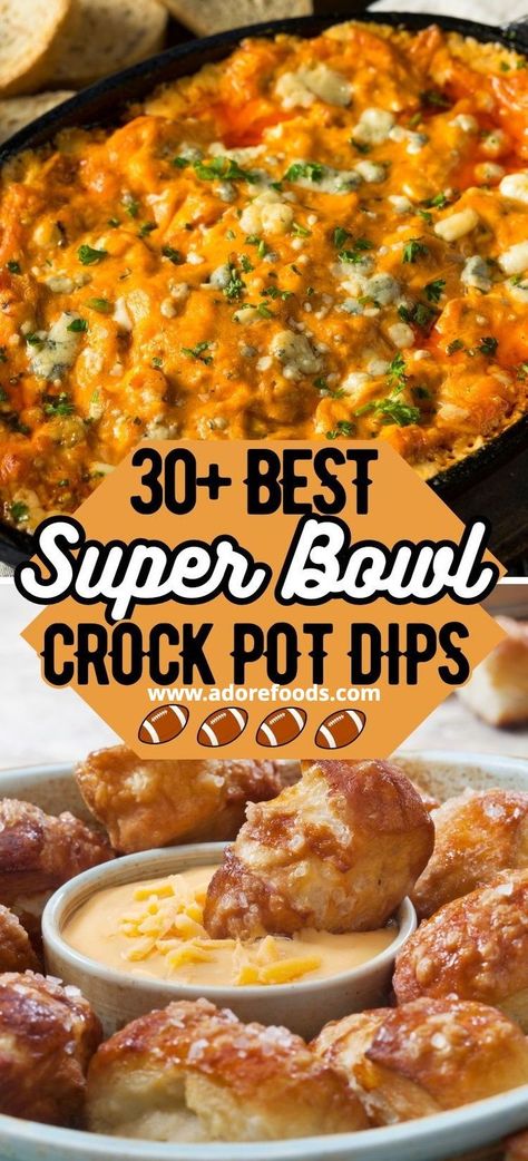 Dip Recipes Crockpot, Slow Cooker Dips, Super Bowl Dips, Canning Refried Beans, Crock Pot Dips, Bowl Party Food, Superbowl Snacks, Bowl Food, Superbowl Party Food