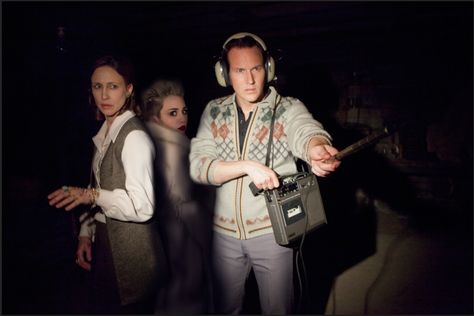 Miley Cyrus photobombs eerie scene in the paranormal thriller The Conjuring, staring Patrick Wilson and Vera Farmiga.   SHE CAN’T STOP. Lorraine, Conjuring 2, Lorraine Warren, The Conjuring