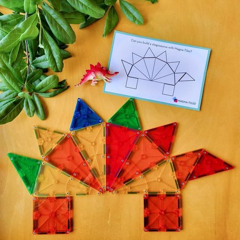 Magna-Tiles® | Magnetic Tiles on Instagram: “🦖Try these Dino-mite Magna-Tiles builds at home!⁠ ⁠ 🧠Use Puzzles, like these, to exercise little ones' critical thinking and spatial…” Dinosaur Ideas, Magna Tiles, Baby Sensory Play, Busy Boxes, Magnetic Tiles, Educational Worksheets, Baby Sensory, Gross Motor Skills, Color Theory