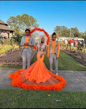 (3) teemaloguecloset online shop - Afrikrea Homecoming Colors For Couples Black, Prom Couples Orange, Cute Prom Colors, Prom Dresses Extravagant, Prom Ideas Couples, Orange Prom Dress With Date, Orange Prom Couple, Prom Ideas Black Couples, Prom Color Ideas