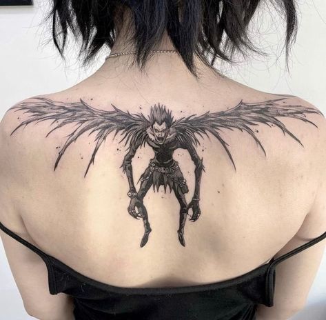 Ryuk Tattoo, Tato Grunge, Spilled Ink, Chris Garver, Vintage Tattoos, Grunge Tattoo, Knuckle Tattoos, Manga Tattoo, Note Tattoo