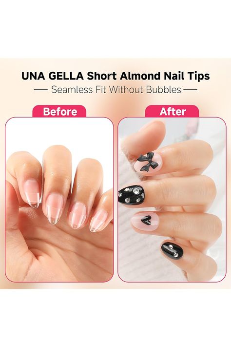 UNA GELLA Short Almond Fake Nails Half Cover 504PCS Extra Short Almond Soft Gel Nail Tips Pre-buff Clear Almond Nails Salon Quality Nail Extension for Christmas DIY Home Nail Art Gift for Her 12 Sizes Clear Almond Nails, Almond Nail Tips, Home Nail Art, Nails Inspiration Classy, Short Almond Nails, Soft Gel Nails, Gel Nail Tips, Short Almond, Nails Salon