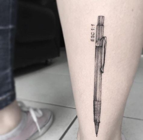 Marine Engineer Tattoo, Architect Tattoo Ideas, Architect Tattoo, Pencil Tattoo, Pen Tattoo, Tattoo Templates, Original Tattoos, Tattoo Style Drawings, Architecture Tattoo