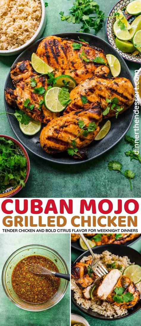 Cuban Mojo Grilled Chicken is the perfect tender and juicy chicken marinated in a deliciously tangy and spicy citrus sauce. Mojo Chicken, Citrus Sauce, Cuban Chicken, Cuban Mojo, Grilled Chicken Breast Recipes, Spicy Grilled Chicken, Grilled Chicken Tenders, Cuban Dishes, Cuban Cuisine